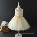 Pearl neck decoration bownot lace material fashion kid girl dresses